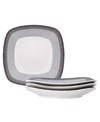 Noritake Colorscapes Layers Square Salad Plate Set Of 4, 8.25" In Charcoal