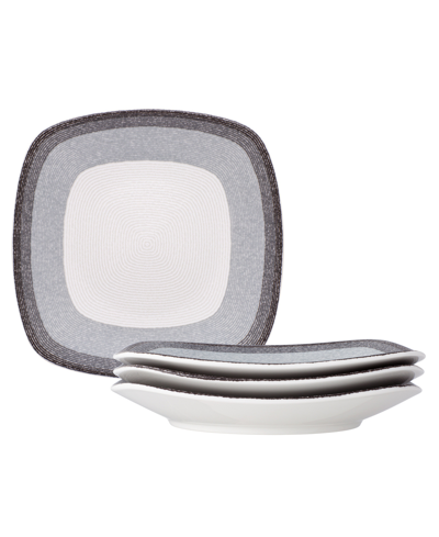 Noritake Colorscapes Layers Square Salad Plate Set Of 4, 8.25" In Charcoal
