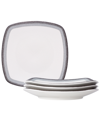Noritake Colorscapes Layers Square Dinner Plate Set Of 4, 10.75" In Charcoal