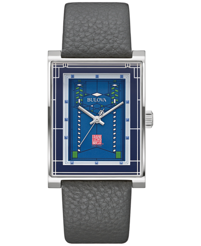 Bulova Frank Lloyd Wright Robie House Watch, 30.5mm In Blue/gray