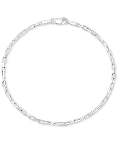Giani Bernini Polished Rectangular Cable Link Bracelet, Created For Macy's In Silver