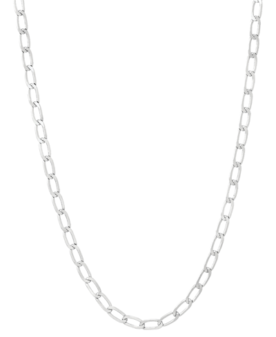 Giani Bernini Polished Rectangular Cable Link 18" Chain Necklace, Created For Macy's In Silver