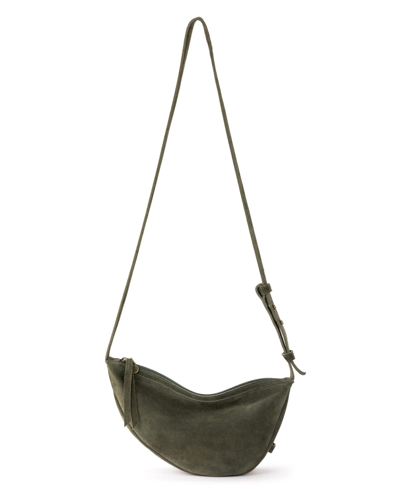 The Sak Tess Sling Leather Crossbody In Moss Suede