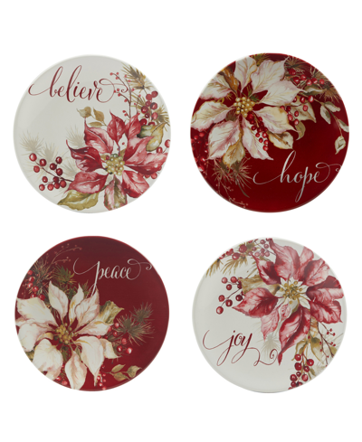 Certified International Winters Joy 9" Dessert Plates Set Of 4 In Multi
