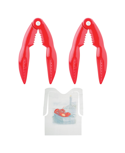 Maine Man Seafood Lobster Tools And Extra-large Disposable Seafood Bibs, Includes 2 Seafood Tools And 12 Bibs In Red