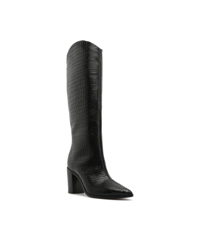 Schutz Women's Maryana High Block Heel Boots In Black - Leather