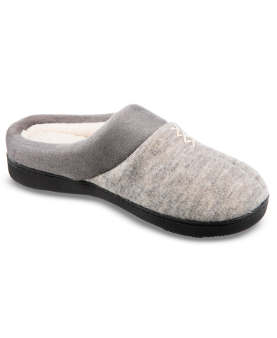 Isotoner Signature Women's Microsuede Knit Marisol Hoodback Slippers In Heather