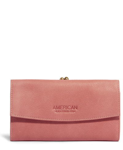 American Leather Co. Caroline Large Frame Wallet In Faded Rose Smooth