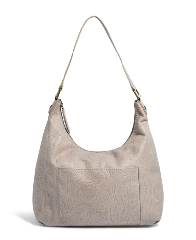 American Leather Co. Women's Blake Hobo Bag In Oat Milk Tooled