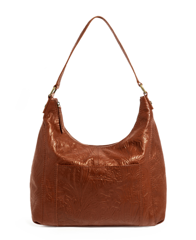 American Leather Co. Women's Blake Hobo Bag In Brandy Tooled
