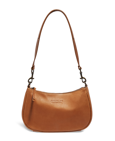 American Leather Co. Women's Julie Baguette With Shoulder Strap In Cafe Latte Smooth