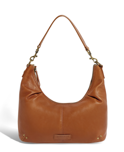 American Leather Co. Sutton Shoulder Bag In Saddle Smooth