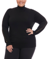 Joseph A Easy Solid Turtleneck Poncho Sweater In Black