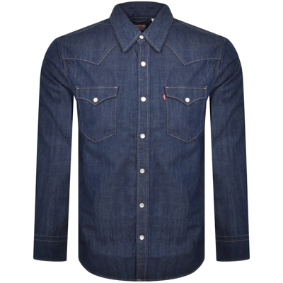 Levi's Levis Barstow Western Long Sleeved Shirt Navy In Blue