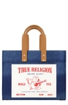 TRUE RELIGION BRAND JEANS LARGE DENIM TOTE BAG