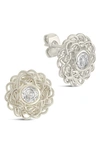 Sterling Forever Cubic Zirconia Lanira Stud Earrings In Silver