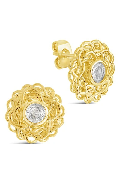 Sterling Forever Cubic Zirconia Lanira Stud Earrings In Gold