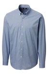 Cutter & Buck Soar Classic Fit Windowpane Check Shirt In Indigo