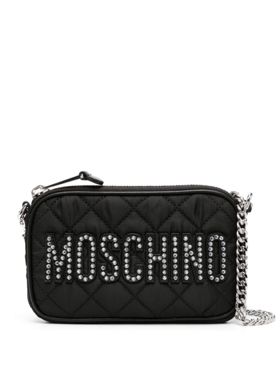 Moschino Logo-lettering Crossbody Bag In Black