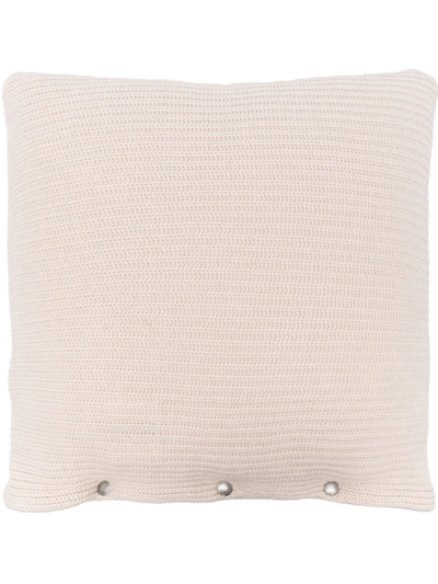 Brunello Cucinelli Ribbed-knit Cashmere Cushion In Neutral