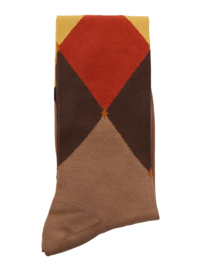 Ballantyne Argyle Socks In Beige