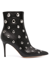 Gianvito Rossi Black Gianvito 85 Eyelet Leather Ankle Boots In Black