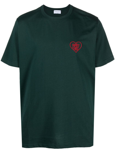 Family First Heart T-shirt In Green