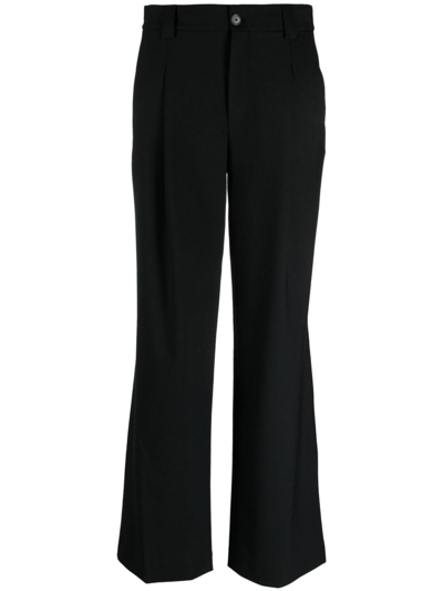 Closed Flared Mid-rise Trousers In Black