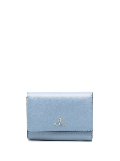 Furla Medium Camelia Leather Wallet In Blue