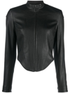 MISBHV CORSET FAUX-LEATHER BIKER JACKET