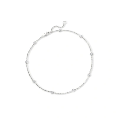 Ross-simons Diamond Station Anklet In Sterling Silver