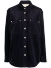 Isabel Marant Étoile Button-up Corduroy Jacket In Blue