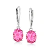 Ross-simons Pink Topaz Drop Earrings In Sterling Silver In Pink