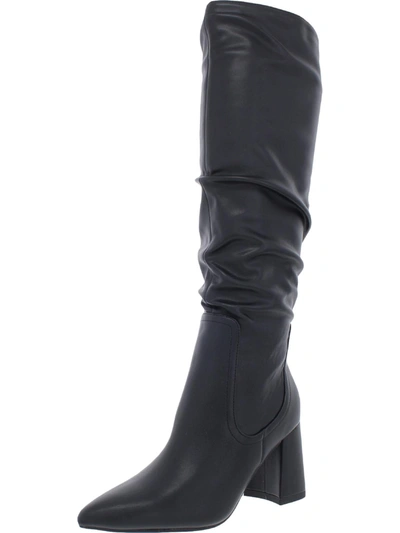 Steve Madden Collision Womens Faux Leather Tall Knee-high Boots In Black