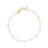 CANARIA FINE JEWELRY CANARIA 3-3.5MM CULTURED PEARL STATION ANKLET IN 10KT YELLOW GOLD