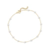 Canaria Fine Jewelry Canaria 3-3.5mm Cultured Pearl Station Anklet In 10kt Yellow Gold In Silver