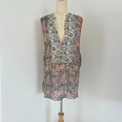 Pre-owned Isabel Marant Printed Transparent Sleeveless Long Shirt