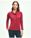Brooks Brothers Cotton Ruffled Henley | Maroon | Size Xl