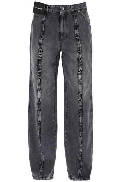 Andersson Bell Wave Wide Leg Jeans In Grey