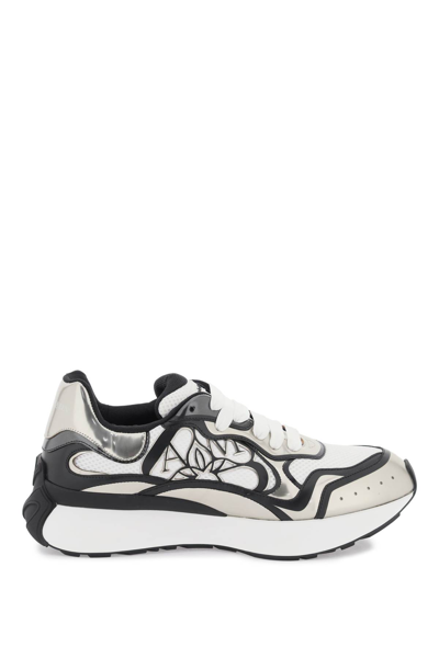 Alexander Mcqueen Sprint Runner Leather-trimmed Sneakers In Multi-colored