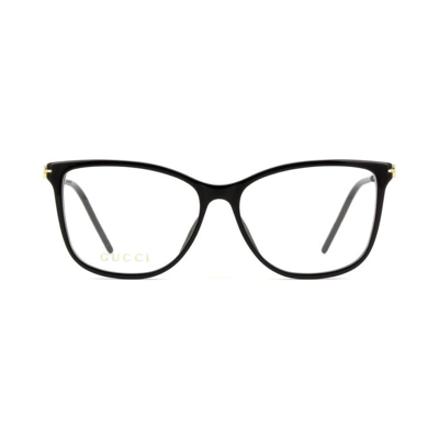 Gucci Gg1272o Black Glasses In 001 Black Gold Transparent