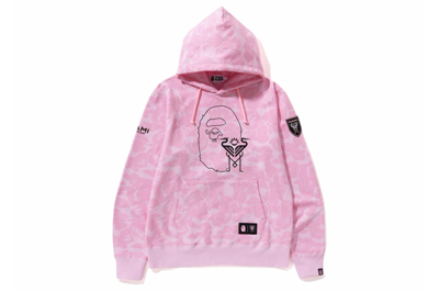 Pre-owned Bape X Inter Miami Cf Camo Pullover Hoodie Pink