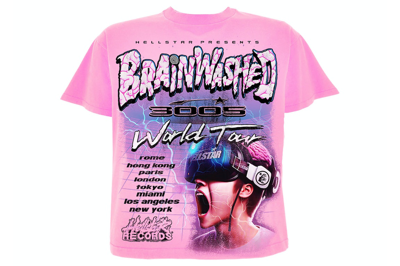 Pre-owned Hellstar Brainwashed World Tour T-shirt Pink