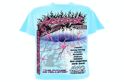 Pre-owned Hellstar Neuron Tour T-shirt Light Blue