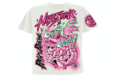 Pre-owned Hellstar No Guts No Glory T-shirt White