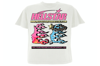 Pre-owned Hellstar Pixel T-shirt White
