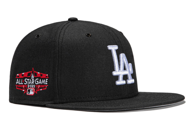 Pre-owned New Era X Hat Club Exclusive Aux Pack Vinyl Los Angeles Dodgers 2022 All Star Game Patch 59fifty Fit In Black