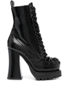MOSCHINO 120MM LACE-UP LEATHER BOOTS