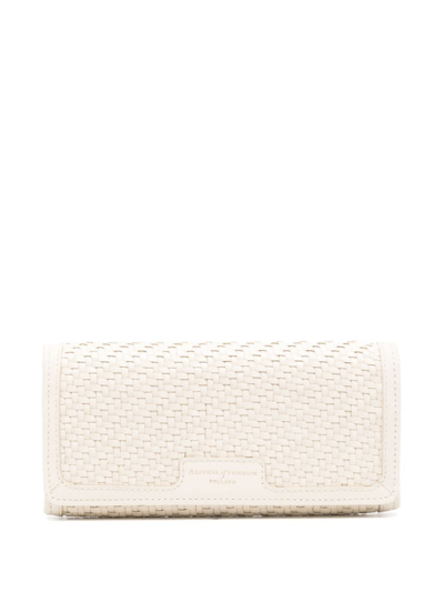 Aspinal Of London London Purse Interwoven-leather Wallet In Nude