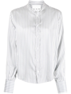 SA SU PHI STRIPED LONG-SLEEVE SILK SHIRT